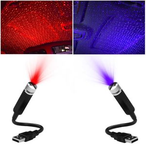 Nattljus Portable USB Car Roof Star Light LED STARRY LASER ATMOSPHERE AMBIENT Projector Lamp för Car Room Tent Party Decoration Light P230331