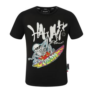 pleinxplein design Herren T-Shirts Designer Slim Fit PP T-Shirt Sommer Strass Rundhals Plein Shirt Skulls Streetwear schwarz 402 Farbe