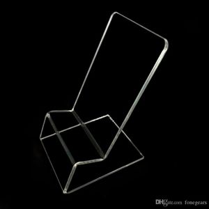 Clear Acrylic Cell Phone Display Stands Holders For för iPhone 15 14 13 12 11 Pro Max XR XS Plus Samsung S24 S23 Ultra Transparent Universal Mobile Kickstands Stents