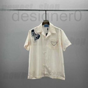 Plus Tees da uomo Polo popolare 23SS designer estate Camicie casual da uomo Europa Hawaii Beach Nylon etichetta a triangolo tShirt lusso colletto rovesciato lettera stampa T shirt D2IJ