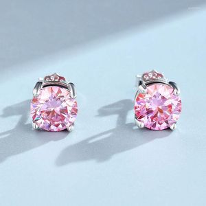 Stud Earrings Queenme Wholesale Real 925 Sterling Silver For Women Four Paws Red Black Blue Moissanite