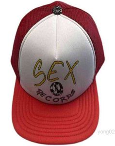Capéu de beisebol de malha vermelha branca chapéu CH Sex Records Matty Boy Graffiti Fedora for Men and Women Summer Outdoor Caps Designer1347162