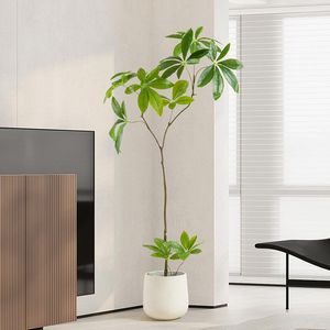 Flores decorativas de 180 cm de grande quantidade artificial de árvore de árvore de dinheiro interior decoração em vasos de vegetação em vasos