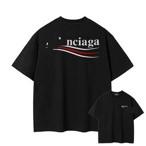 INS Wind Coke Paris T-shirt Homens e mulheres de mangas curtas com a mesma coca de coca-cola de onda Camiseta de casal solta de algodão de mangas curtas, estilo de designer.