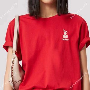 2023SS Isabel Marant Women Designer Fashion Thirts T New Is Fashion Tee Pullover Women Embroidery Short Sleeve Tops Round Rece