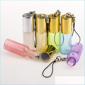 Packing Bottles Pearl Lustre Roll Pendant L 5Ml Pearlescent Portable Essential Oil Bottle Per Ball With Drop Delivery Office School Dh1Bc