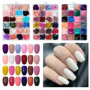 False Nails 288pcs/box Fake Set Matte Square Full Coverage Tips With 24 Compartments Storage Box