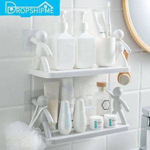 Badrumshyllor DropshipMe Dusch Shampoo Shelf Organizer Ingen borrvägg Kosmetisk tvålhållare Multirund WC Kitchen Accessories 230331
