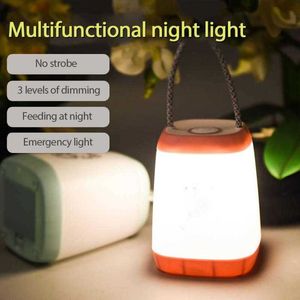 Luci notturne Luci notturne a LED Luce da campeggio ricaricabile USB Lanterne portatili Lampada da comodino per camera da letto Soggiorno Protezione degli occhi Lampada da notte P230331