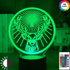 Nachtlichter LED-Nachtlichtlampe Jägermeister 16 Farben mit wechselndem Berührungssensor USB- und batteriebetriebenes Nachtlicht für Stehtischlampe P230331