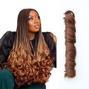 Kanekalon Spiral French Curl Wave Hair Yaki Pony Style Hair Ricci ondulati Estensioni afro crespi Trecce sintetiche per attacchi di capelli africani