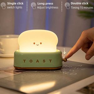 Luzes noturnas LED Bread Maker Night Light Recarregable Lâmpada com Lâmpada de torrada alimentada por bateria USB para crianças Baby Nightlight P230331