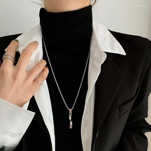 ペンダントネックレスmyjiebin y2kスパイラルネックレスメンズシンプルな性格ヒップホップツイストコラムチタンスチールユースチェーン2023