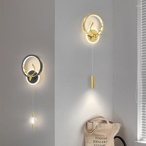 Wandleuchten Nordic Light Luxus Nachttischlampe Kreative Persönlichkeit Geweih Schlafzimmer Eingang Wohnzimmer Hintergrund