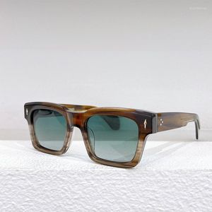 Óculos de sol Marie para homens vintage quadrado acetato luxo designer mulheres occhiali da sole uomo