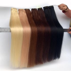 Brasilianska jungfruliga hårbuntar Remy Human Hair Extensions Black Brown Blonde Grå Red Blue Human Hair Weavers 12-26 tum C3149