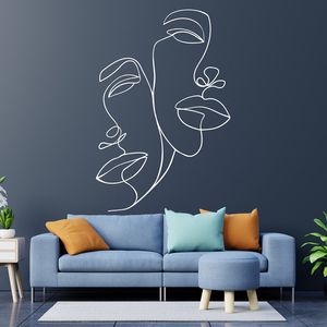 Wall Stickers Una linea di decalcomanie dipinte a parete astratto femminile bella carta da parati femminile. Decorazione della parete del salone di bellezza per la casa. Decorazione di bellezza 3D34 230331