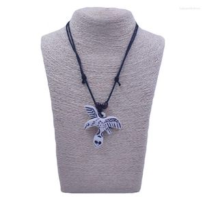 Hänghalsband örn skelett djurhalsband antik pärla rep justerbara smycken för kvinnor manlig kvinnlig punk söt 45-48