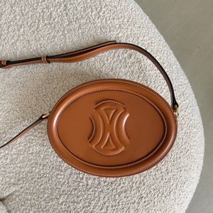 Lyxkvinnor Satchel plånbok triomfes runda väska designer purses ovala släta äkta läder handväskor mens resekopp