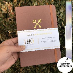 Secret Keeper A5 Dot Grid Notebook Dited Journal 180GSM Bamboo Paper Interior Propertérico Tecido Hard Crover