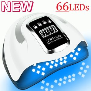 Essiccatori per unghie Potente lampada a LED UV da 66 LED per unghie Lampada per unghie per asciugatura smalto gel con sensore intelligente Macchina per manicure Attrezzatura per salone di nail art 230428