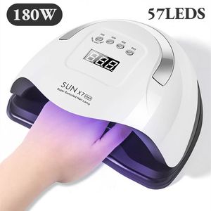Nail Dryers 80120180280W Nail Polish Drying Lamp 57LEDs LED UV Nail Dryer With Smart Sensor Professional Manicure Salon Equipment Tools 230428