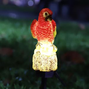 Lampade da prato LED Solar Power Parrot Light Lampada da giardino impermeabile Illuminazione da cortile per esterni Ornamento creativo della statua