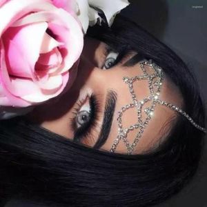 Hair Clips 2023 Fashion Shiny Crystal Rhinestone Forehead Chain Accessories Bohemia Bridal Head Jewelry Gift