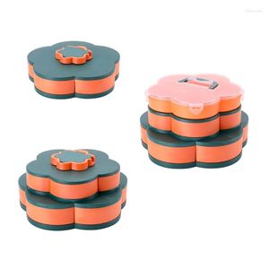 Storage Bottles 1/2/3 Tier Rotatable Dried Fruit Box With Lid Dustproof Moisture Proof Organizer Household For Restaurant