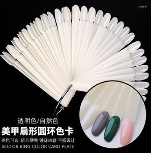 Suggerimenti per la visualizzazione di nail art per unghie finte Clear Nature Black 12.5 1CM Fan Polish Swatch Sector Salon Show Tool