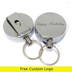 1pcs 4cm metal retrátil puxar anéis de chave ID crachado de cordão de tag toucht hold titador de bobina de bobina de bolo de cilindro de clecta