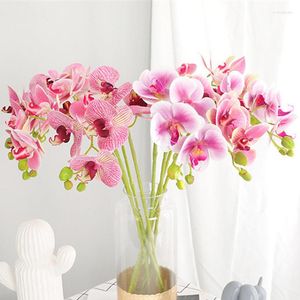 Flores decorativas Orquídea de borboleta de seda artificial para festival de casamento de festival de casamento Decoração de Natal Falsa Fala Phalaenopsis Material