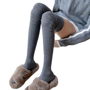 女性の靴下の女性のオーバー膝固体の伸縮性のある飼育太もも