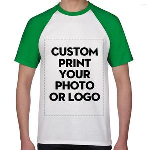 Men's T Shirts Custom Print Your Like Po Design Personalized Tshirts Men Casual Short Sleeve Cotton Solid Color Tops Tees DIY Man Clothes