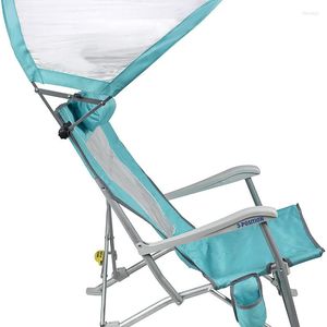 Campingmöbel Klappbarer Campingstuhl aus Aluminium am Wasser Liegender tragbarer Rucksack Strand mit Sonnenschirm und Kissen für Picknickangeln