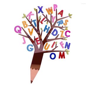 Wall Stickers Cartoon English Letter Tree Acrylic Sticker For Kids Room Classroom Culture DIY Decoration Of Kindergarten