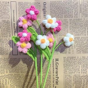 Dekorativa blommor 5 Braches Mixed Color Artificial Puff Flower Sticking Handmited Home Table Vase Arrangement Bouquet DIY