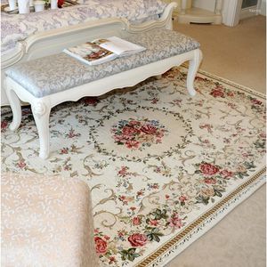 Dywany Pastoral Styl do salonu Europejskie domowe sypialnia dywany i dywan stolik do kawy Mata Studia El Flower American