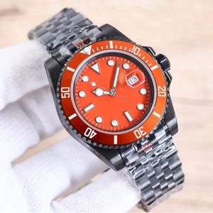 Homens de moda assistem 904L Aço inoxidável Tira de aço 40 mm Dial laranja Dial de enrolamento automático Relógios mecânicos Casual Watch Awatch Orologi di Lusso