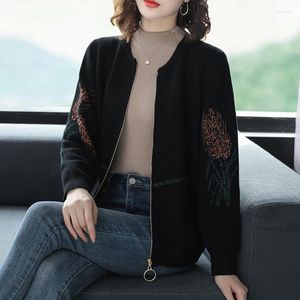 Women's Jackets Women Coat Fashion Lady Zippers Solid Color Smooth Lined Jacket Open Embroidery For Daily Wear T698
