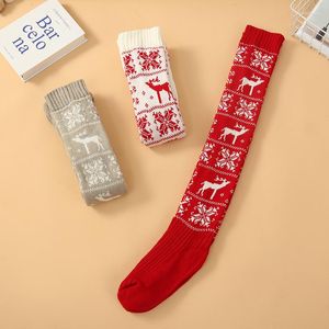 Kadın Çorap Noel Çorapları Kadınlar Uzun Örgü Kalsetinler Mujer Kızlar Kış Örgü Uyluk Diz Üzerinde Yüksek