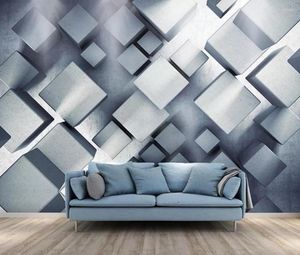 Tapety 3D Geometria 55 Squic Square Niestandardowy tapeta nowoczesny abstrakcyjny mural ścienny do dekoracji salonu