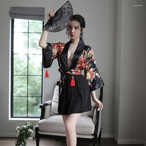 Etnik Giyim Seksi Kimono Elbise Kadın Stil Haori Sakura Kawaii Kızlar Pijama Yukata Batıl