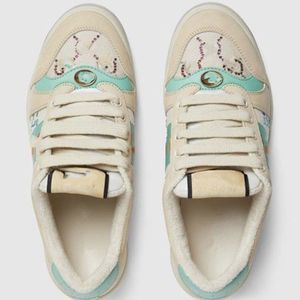 New Lovelight Screener Shoes Loafer Shoes para homens de Crystal feminina Designer de tênis Fashion listrado Moda Retro Dirty Leather Men's Sneakers Mjuhyfa003