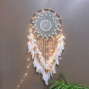 Nyhetsartiklar Big Dream Catcher Hanging/Light Decoration Nordic Home Girls Room/Nursery/Kids Decor Dreamcatcher Children Room 5 230428