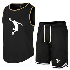Men's Tracksuits Summer Sleeveless Vest Sports Shorts Set Breathable Pants Fitness Competition Training Basketball Suit Foreign T Shirt Customiza 230428