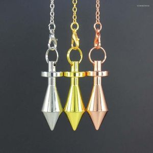 Collane con ciondolo KFT Pendolo in metallo Pendolo Radiestesia Pendolo per rabdomanzia Divinazione Cono di goccia Colore oro antico Argento Gioielli Reiki