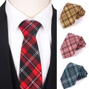 Bow Ties Skinny Plaid Men Neck Classic Check Slips för bröllop Business Girls Boys Suits Tiecasual Slim Male Gravatas