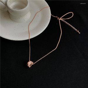 Kedjor Koreanska modesmycken Design Zirkonhalsband Temperament Wild Ring ClaVicle Chain Chocker Middag Semesterstil Halsband.