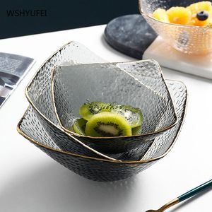 Skålar phnom penh transparent glas frukt sallad skål personlighet kreativ hushåll japansk stor nordisk utsökt efterrätt